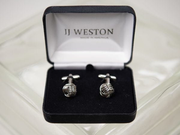 JJ WESTON 32471- Wire Knot Cufflinks - Silver Online Sale