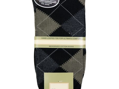 Vannucci Men s Socks 10357- Argyle - Black Online Sale