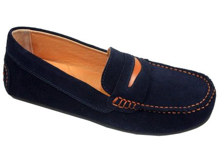 Umi 21393 Suede Boy s Shoe - Driving Penny - Blue Sale