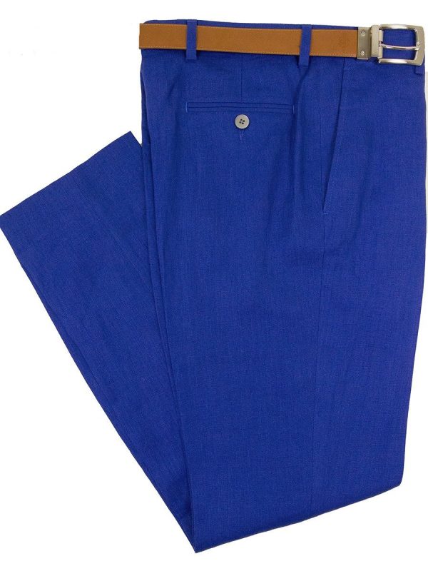 Lauren Ralph Lauren 24362 100% Linen Suit Separate Pants - Solid - Bright Blue Discount