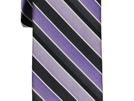 Heritage House 21791 100% Woven Silk Boy s Tie - Stripe - Purple Black For Discount