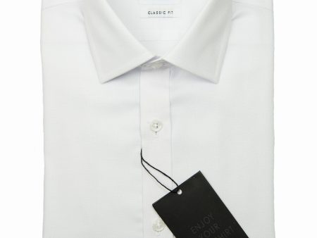 Alviso 28126 60% Cotton 40% Polyester Boy s Dress Shirt - Tonal Weave - White Sale