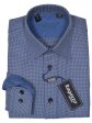 Ragazzo 21596 100% Cotton Boy s Dress Shirt - Check - French Blue For Cheap