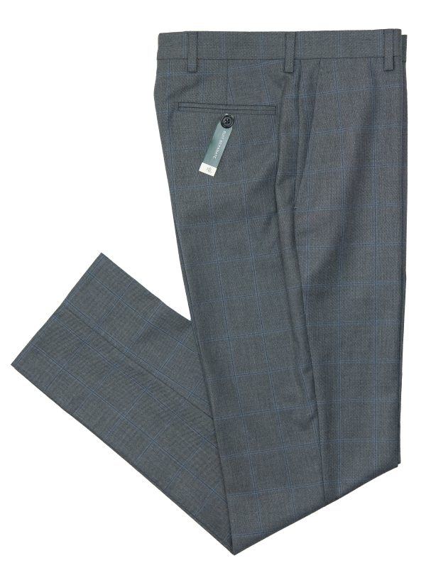 Lauren Ralph Lauren 28064P 68% Polyester 29% Viscose 3% Spandex Boy s Suit Separate Pant - Windowpane - Gray blue Fashion