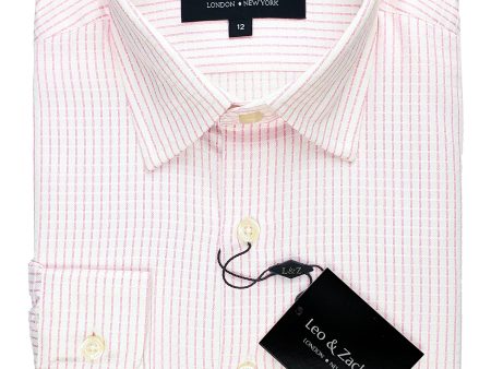 Leo & Zachary 33158 Boy s Dress Shirt- White Rose- Check Online now