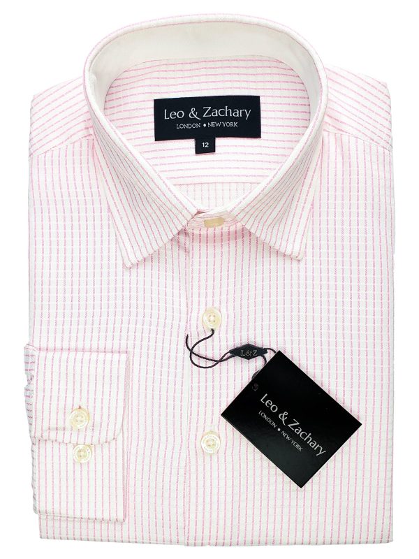 Leo & Zachary 33158 Boy s Dress Shirt- White Rose- Check Online now