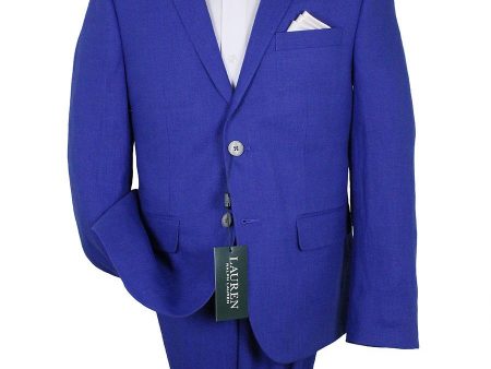 Lauren Ralph Lauren 24362 65% Polyester 35% Rayon Boy s Suit Separates Jacket - Solid - Bright Blue Cheap