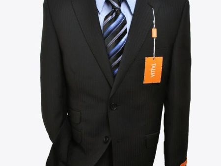 Tallia 12529 Black Boy s Suit - Tonal Stripe - 70% Wool 30% Polyester - Lined Online