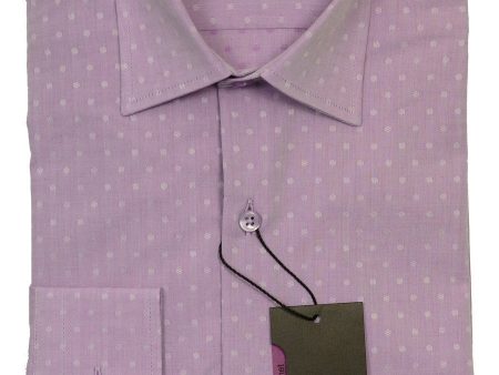 Inpore 20582 100% Cotton Boy s Dress Shirt - Dots - Lavender, Long Sleeve Fashion