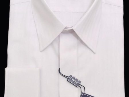 Ragazzo 12012 French Cuff Boy s Dress Shirt - Tonal Stripe - White, Long Sleeve Discount