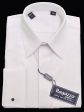 Ragazzo 12012 French Cuff Boy s Dress Shirt - Tonal Stripe - White, Long Sleeve Discount