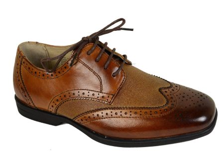 Florsheim 20874 Cognac Wing Tip with Linen-Look Insert For Sale