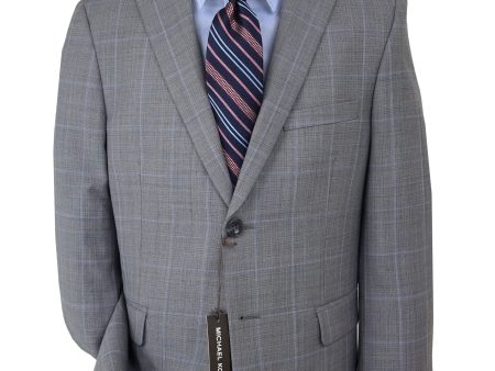 Michael Kors 34111 Boy s Suit - Windowpane - Grey Blue Online now