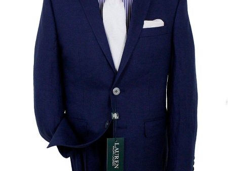 Lauren Ralph Lauren 23993 65% Polyester  35% Rayon Boy s Suit Separates Jacket - Solid - Navy Hot on Sale