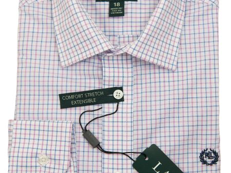 Lauren Ralph Lauren 27955 Boy s Dress Shirt-Blue Pink-Plaid For Discount