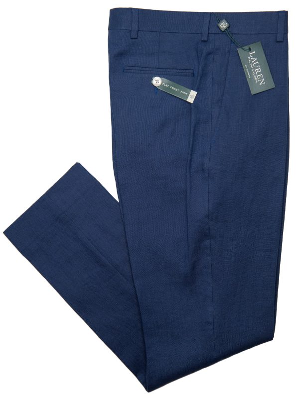 Lauren Ralph Lauren 28763P 100% Linen Boy s Suit Separate Pant - Solid - Navy Cheap