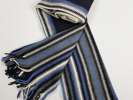 Young Men s Scarf 20932 Navy Silver Blue Supply