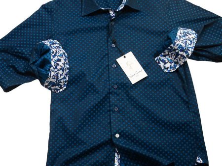 Robert Graham 20532 100% Cotton Boy s Sport Shirt - Fancy Diamond Box Dot - Modified Spread Collar, Emerald Online