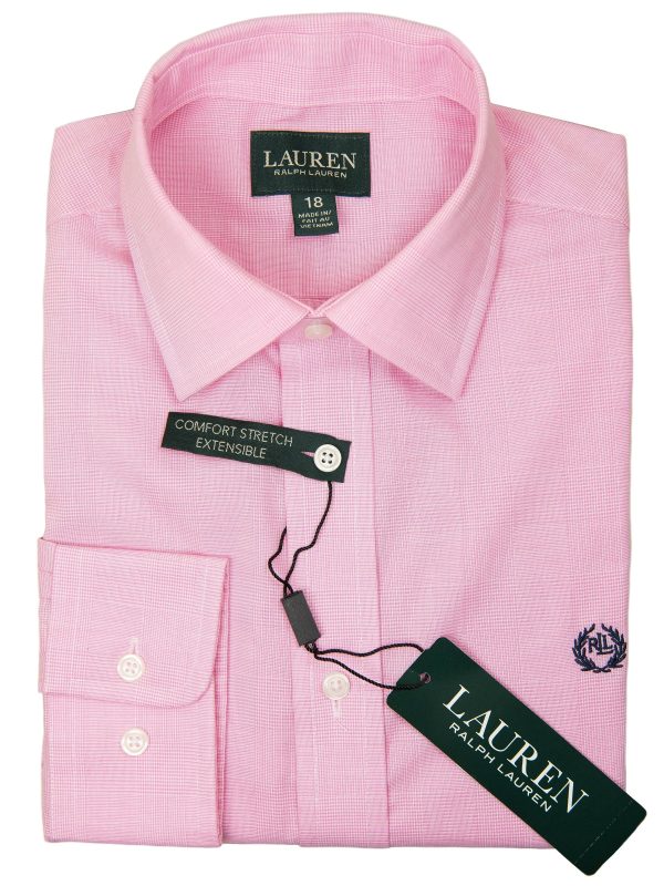 Lauren Ralph Lauren 27948 Boy s Dress Shirt-Pink-Tonal Plaid Cheap