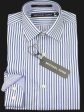 Michael Kors 21557 100% Cotton Boy s Dress Shirt - Striped - White And Blue Cheap