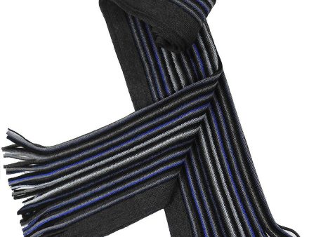 Young Men s Scarf 21607 Grey Blue Black Hot on Sale