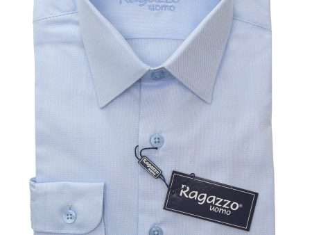 Ragazzo 33482 Boy s Dress Shirt - Pique - Sky Online Sale