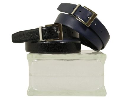 Tallia Orange 22157 Glazed Calf Boy s Belt - Reversible - Blue black Hot on Sale