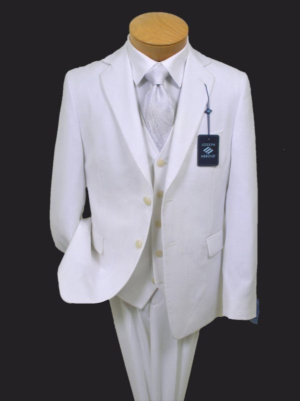 Joseph Abboud 13366 65% Polyester 35% Viscose Boy s Suit Separates Jacket - Solid Gab - White For Discount