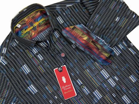 Luchiano Visconti Boy s Sport Shirt 28014 Grey Multi Color For Cheap