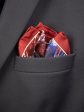 Heritage House Pocket Square 32717 - Expressionist - Red Blue Online Hot Sale