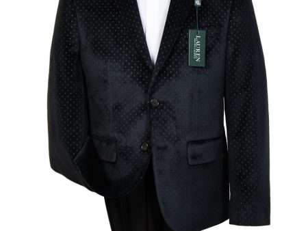 Lauren Ralph Lauren 29563 Boy s Sport Coat  - Velvet Dot - Black on Sale