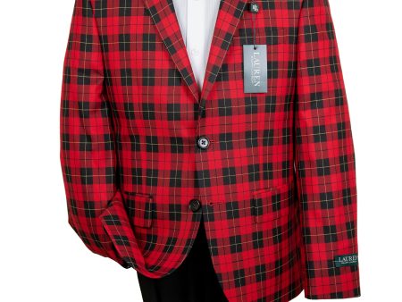 Lauren Ralph Lauren 29617 Boy s Sport Coat  - Plaid - Red Black For Discount