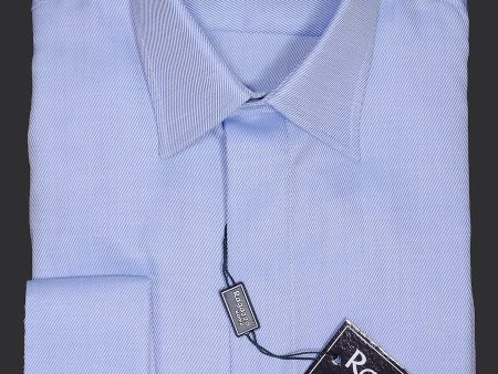 Ragazzo 8231 Boy s Dress Shirt - French Cuff - Tonal Diagonal Weave - Sky Blue Cheap