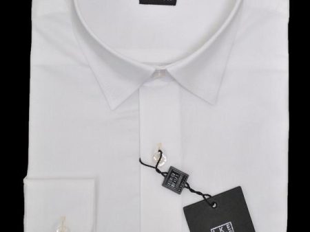 Ike Behar 13767 100% Cotton Boy s Dress Shirt - Solid Broadcloth - White Supply