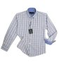 Leo & Zachary 33170 Boy s Dress Shirt- Grey Blue- Plaid Cheap