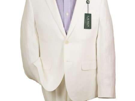 Lauren Ralph Lauren 21535 100% Linen Boy s Suit Separates Jacket - Solid - White Online now