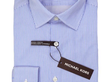 Michael Kors 29296 100% Boy s Dress Shirt - Stripe - Blue Sale