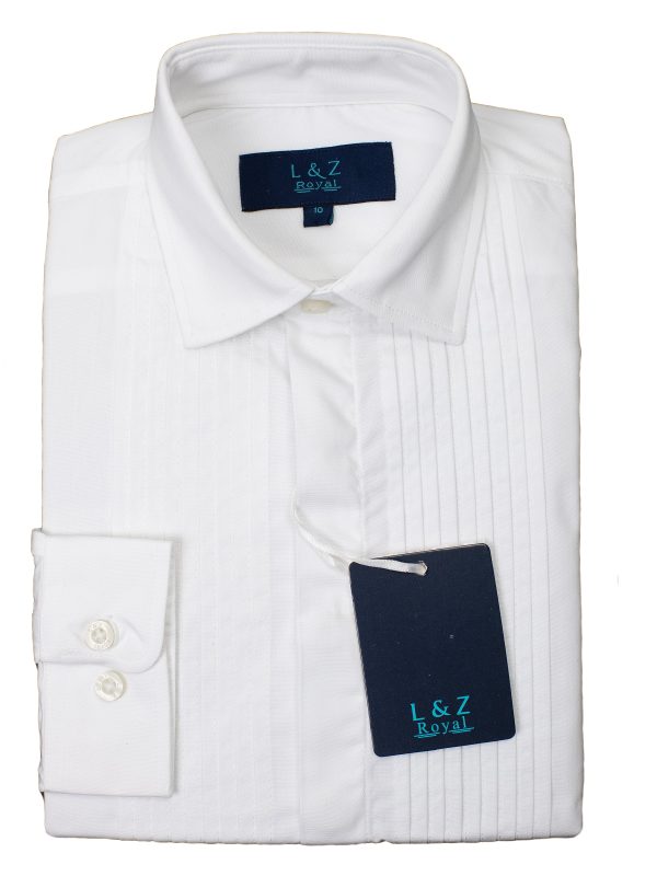 Leo & Zachary 29398 Boy s Tuxedo Shirt- White Fashion