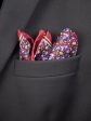 Heritage House Pocket Square 32721 - Floral - Red Blue Sale