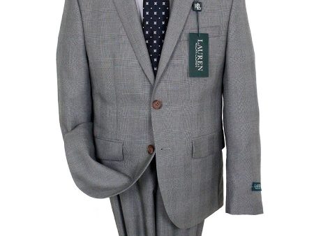 Lauren Ralph Lauren 24063 65% Polyester 35% Rayon Boy s Suit Separates Jacket - Plaid - Light Gray For Cheap