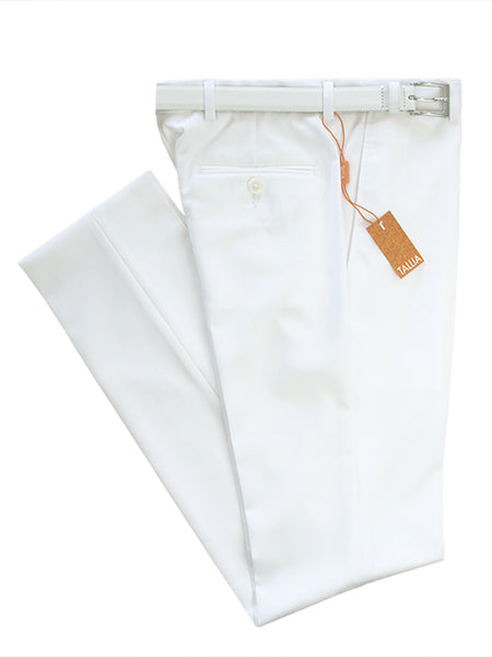 Tallia 32944P Boy s Suit Separate Pant - Skinny Fit - Solid - Stretch Fabric - White Fashion