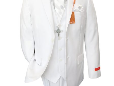 Tallia 32944 Suit Separate Jacket - Skinny Fit - Solid - Stretch - White Online Sale