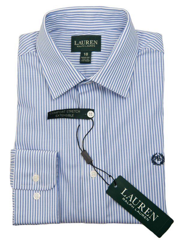 Lauren Ralph Lauren 27941 Boy s Dress Shirt-Blue-Stripe Discount