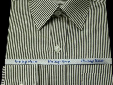 Heritage House 9009 100% Pima Cotton Boy s Dress Shirt - Stripe - Black White Sale