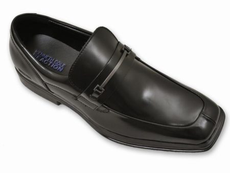 Kenneth Cole 12837 100% Leather Upper Boy s Shoe - Bit Loafer - Black Online Sale