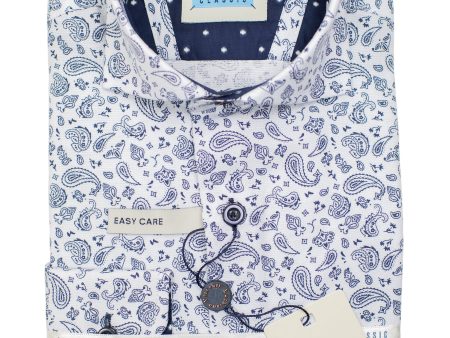 Luchiano Visconti 31045 Boy s Sport Shirt -Paisley - Blue Fashion