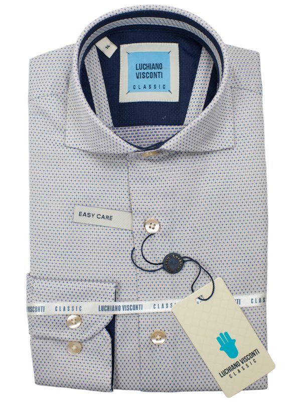 Luchiano Visconti 31037 Boy s Sport Shirt - Neat - Blue Crème Supply