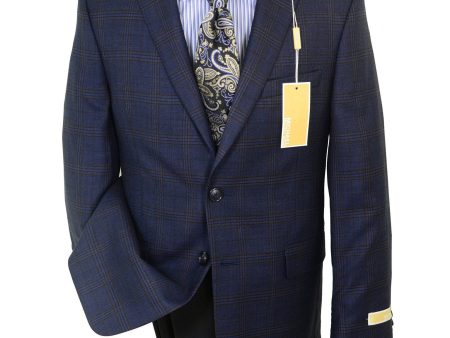 Michael Kors 20527 100% Wool Boy s Sport Coat - Plaid - Navy   Multi, 2-Button Single Breasted on Sale