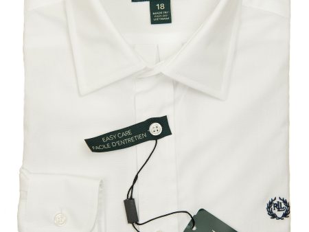 Lauren Ralph Lauren 27920 Boy s Dress Shirt-White-Solid Online Sale