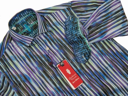 Luchiano Visconti Boy s Sport Shirt 28030  Purple Multi Color on Sale